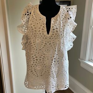 NWT Lilly Pulitzer Faun White Top - L
